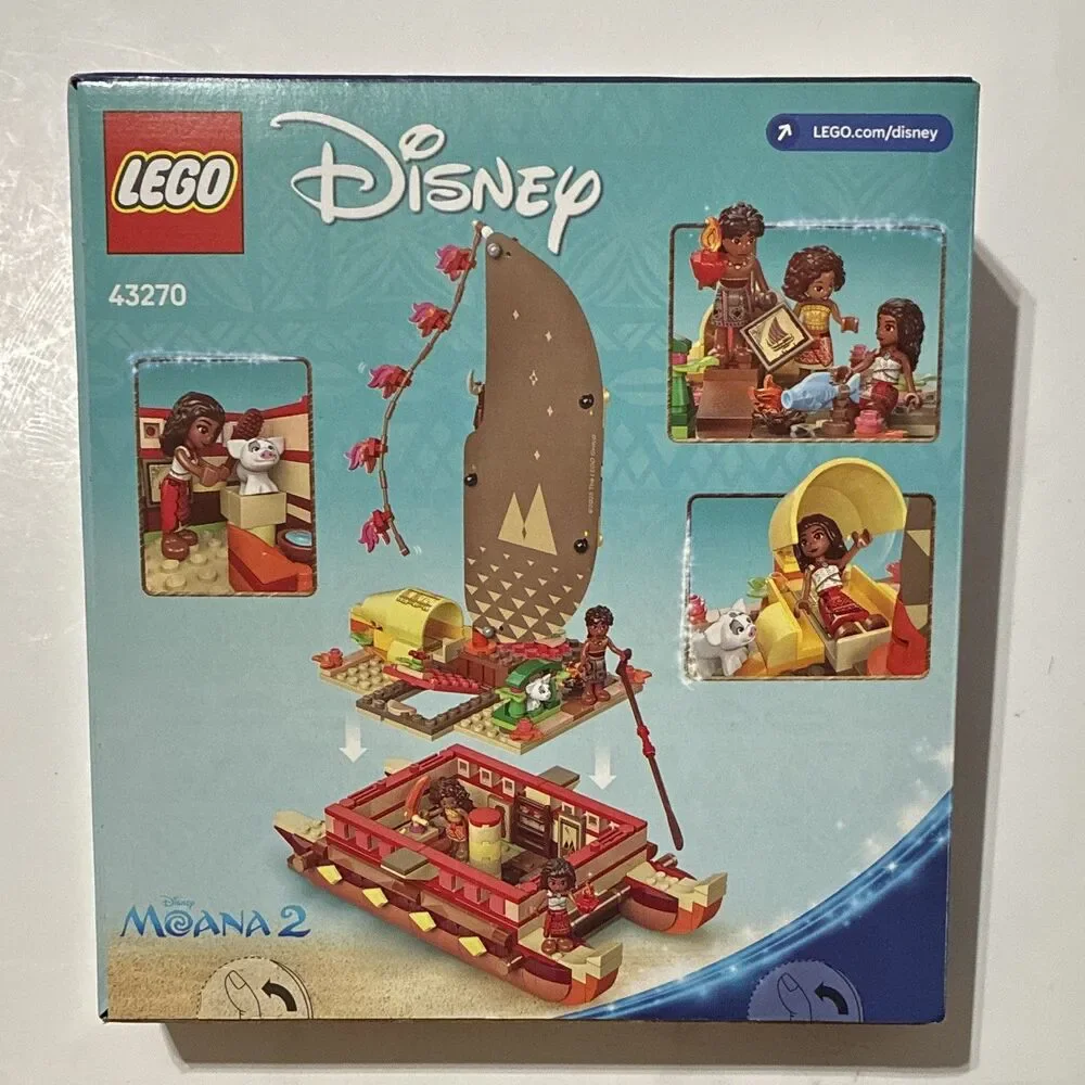 LEGO Disney Moana 2 Moana’s Adventure Canoe 43270 New Sealed 529 Pieces